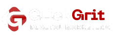 clickgrit alternate logo in white red text